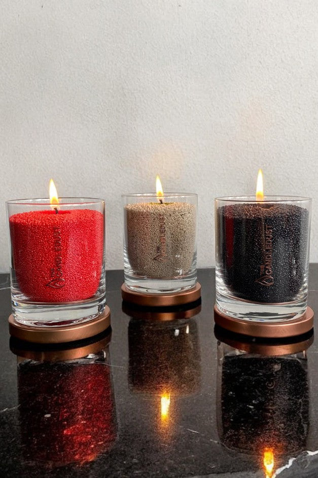 Unscented Powder Candle in Glass - Black 160g