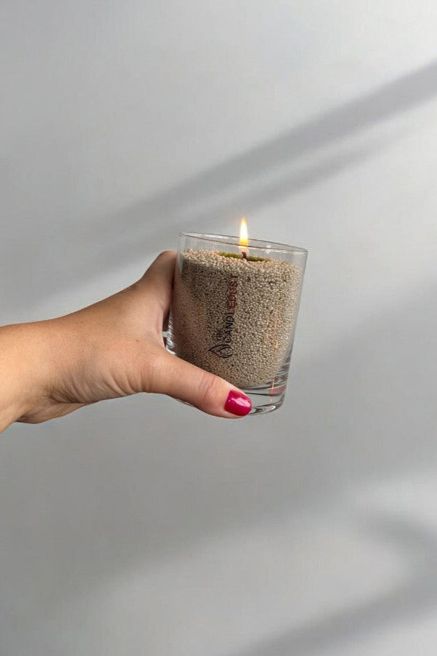 Unscented Powder Candle in Glass - Olive Green 160g