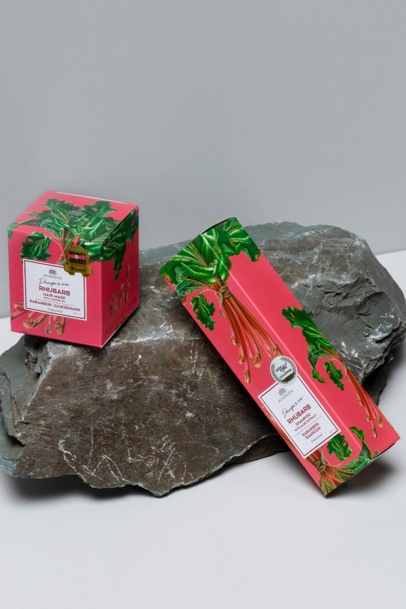 Rabarbarų plaukų kaukė su ricinos aliejumi - 250 ml