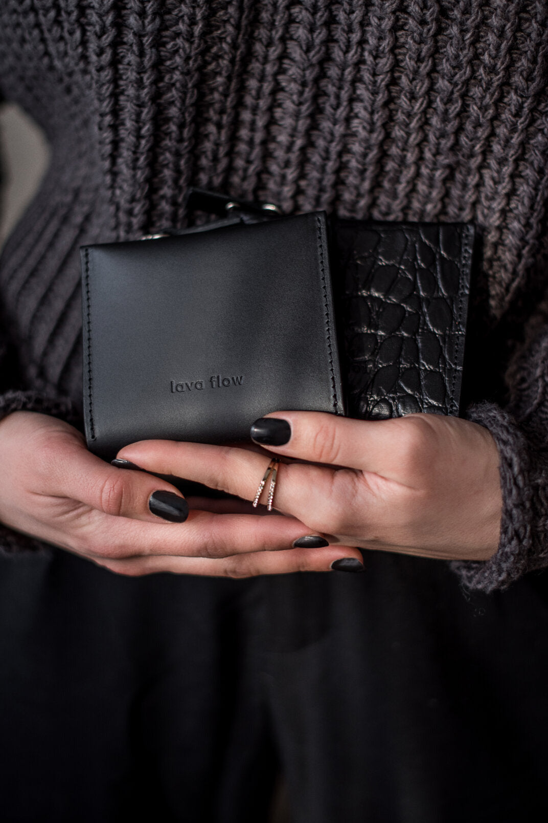Classic Leather Wallet MINI TAAL - Black