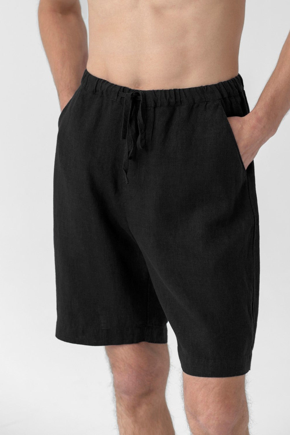 Linen Fern Pyjama Set - Black