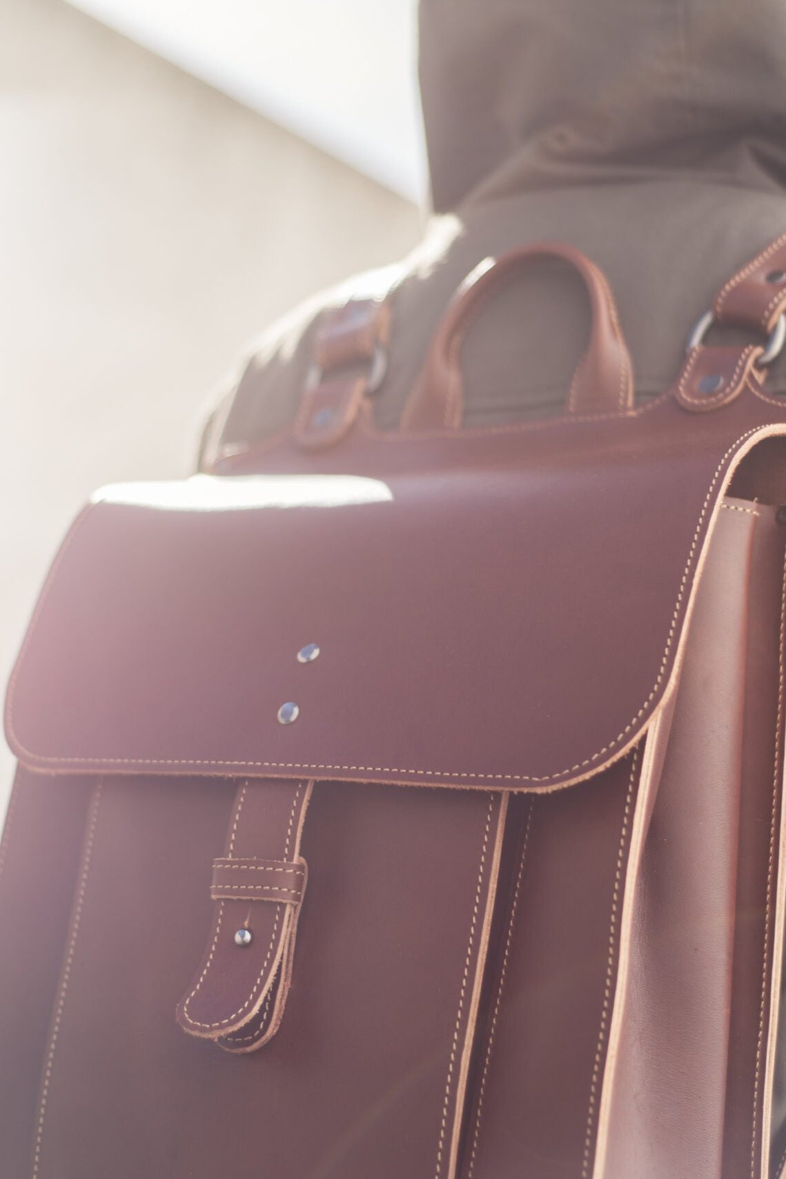 Puiki didelė kuprinė | Cognac