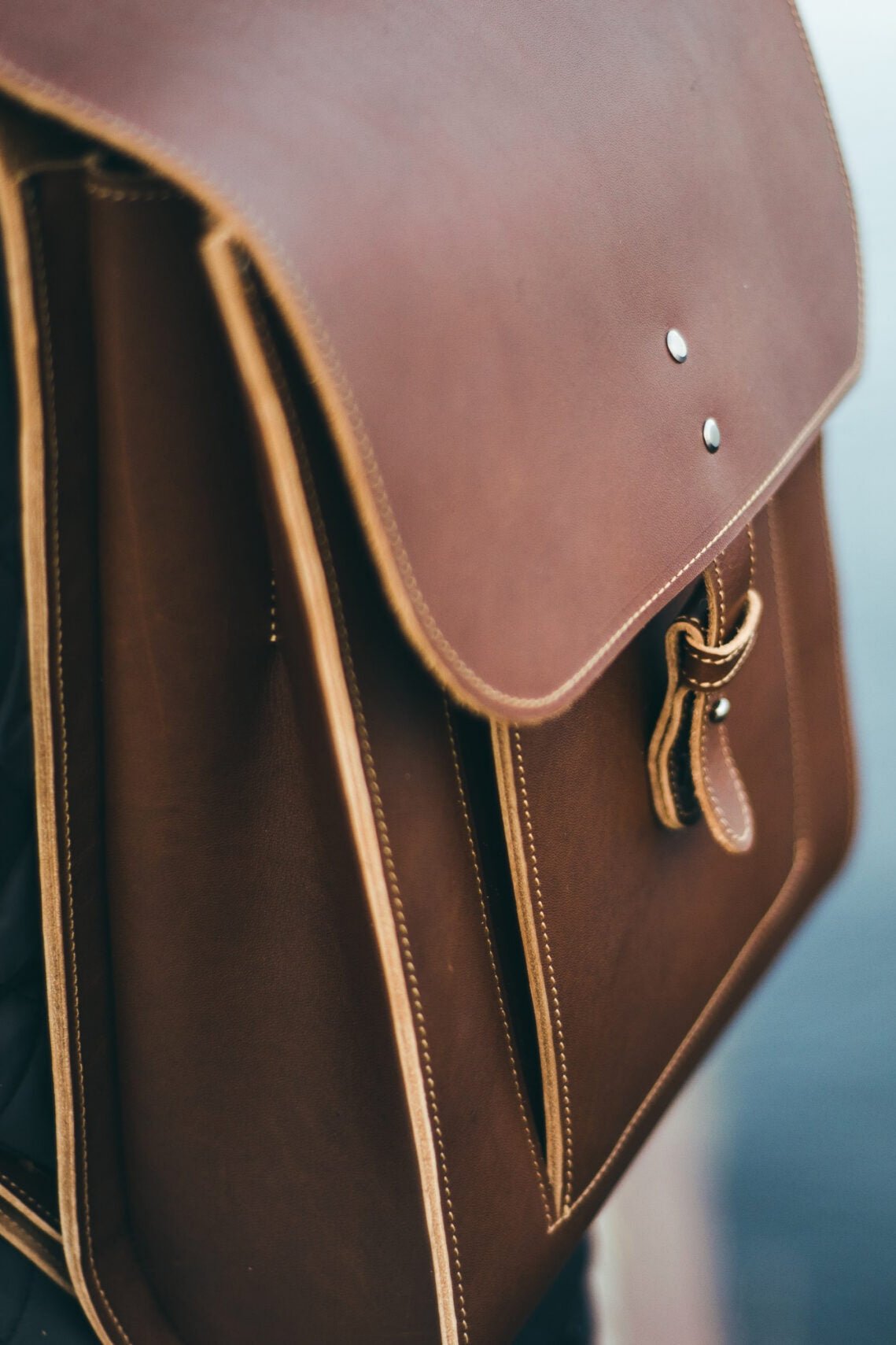 Puiki didelė kuprinė | Cognac