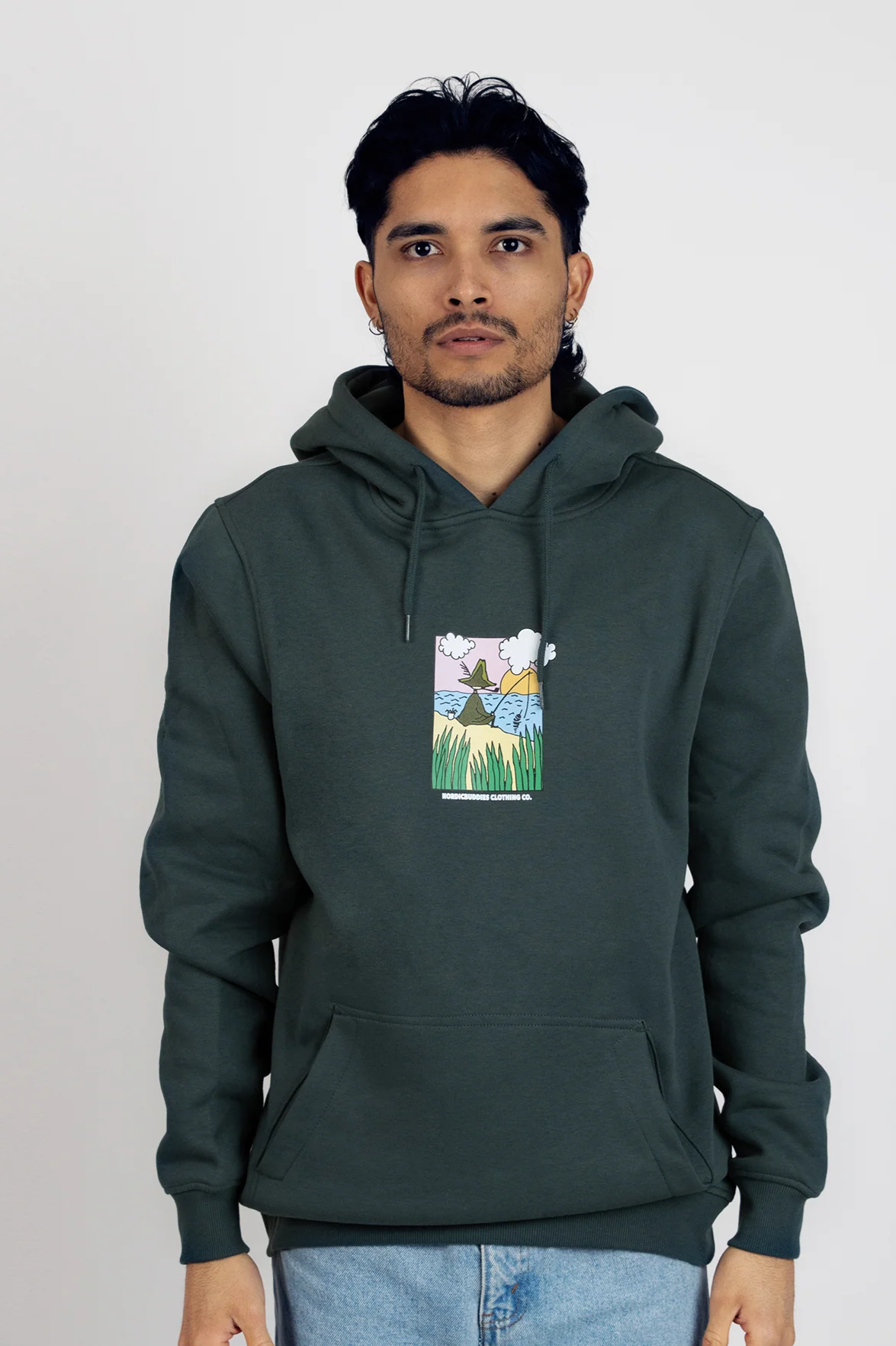 Unisex džemperis su gobtuvu | Snufkin Fishing