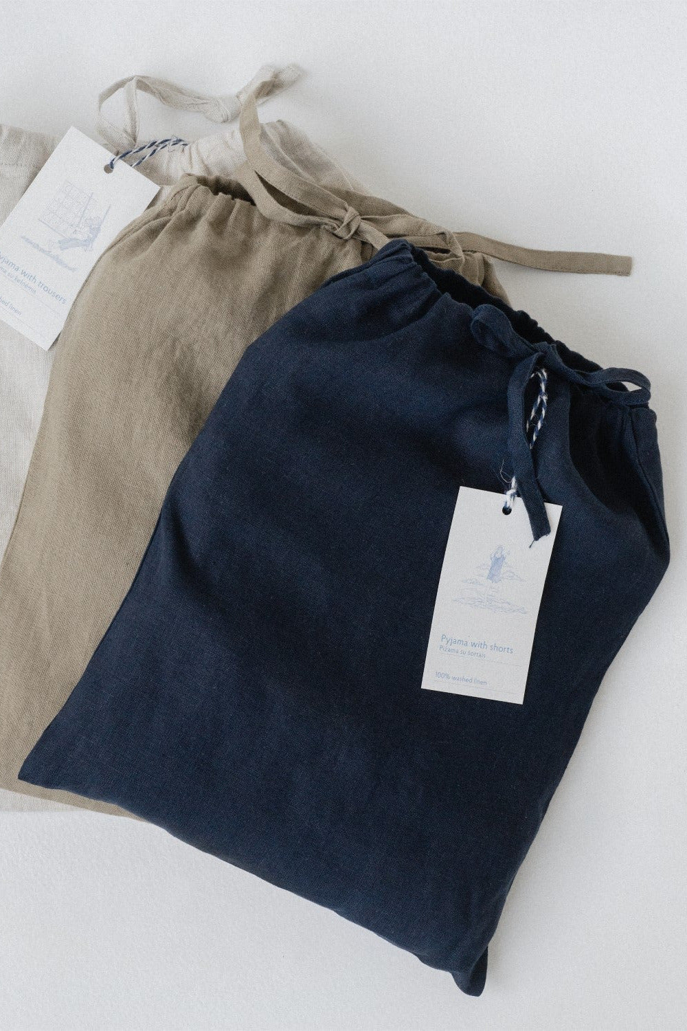 Linen Fern Pyjama Set - Black