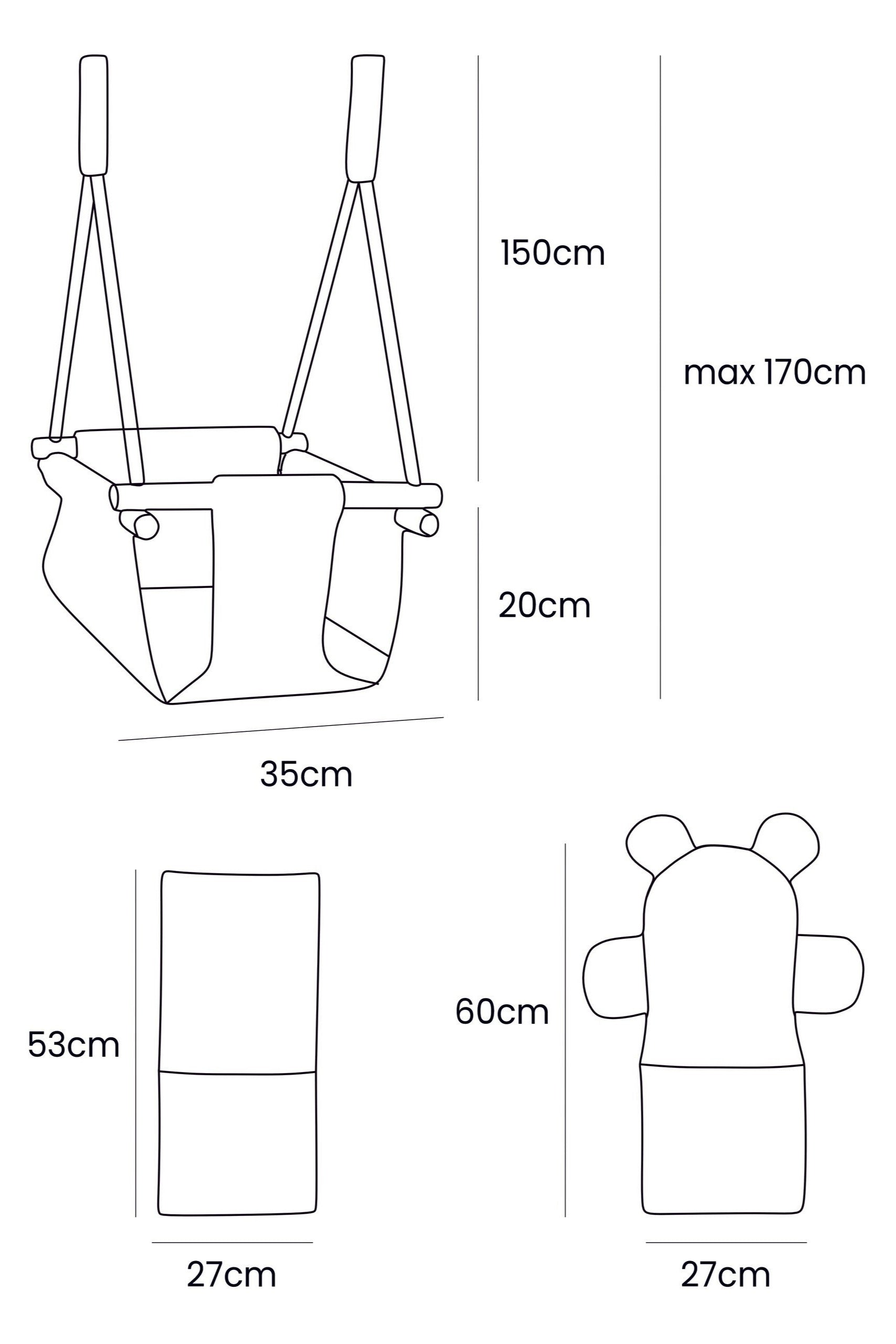 Indoor Baby Swing, Teddy - Ecru