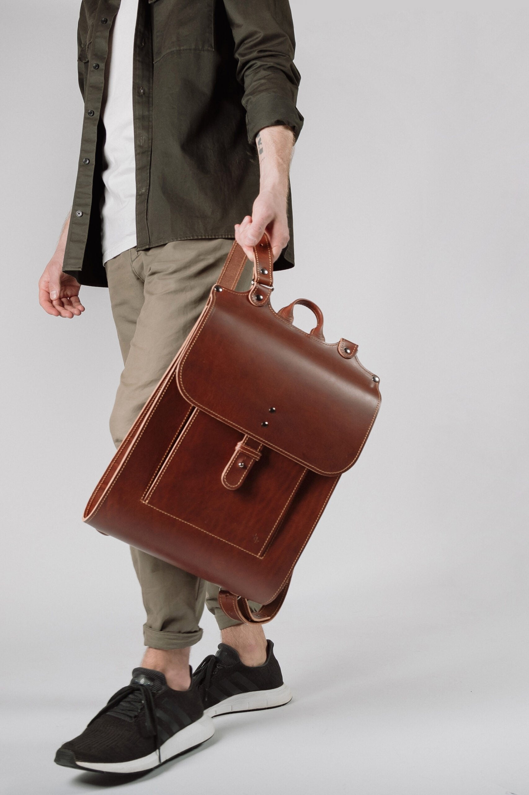 Puiki didelė kuprinė | Cognac