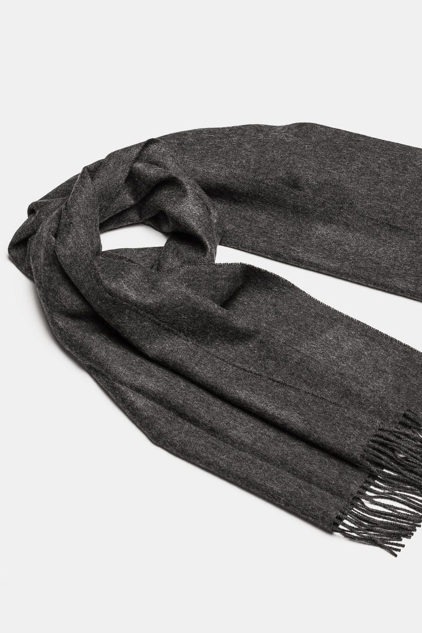 Natural Baby Alpaca Maxi-Scarf with Fringes