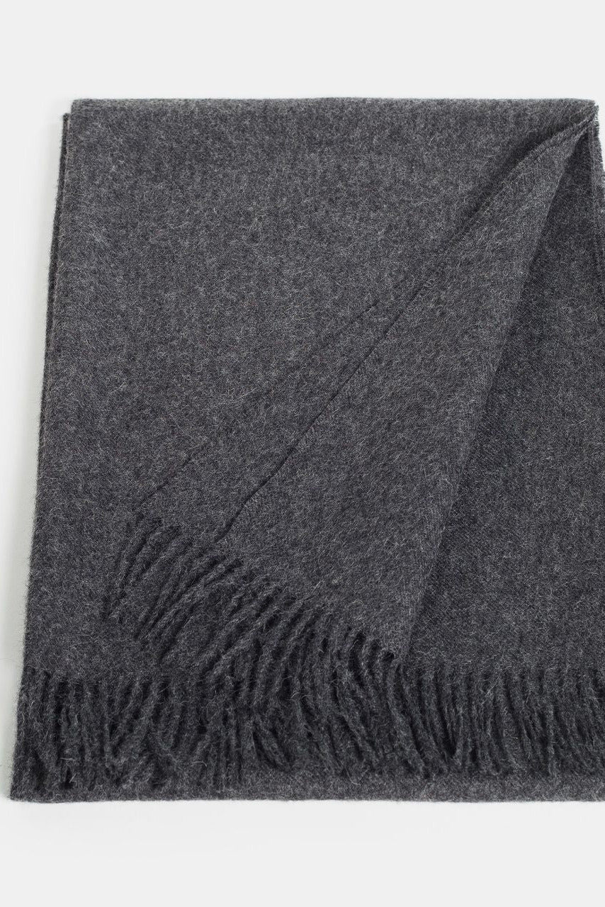 Natural Baby Alpaca Maxi-Scarf with Fringes