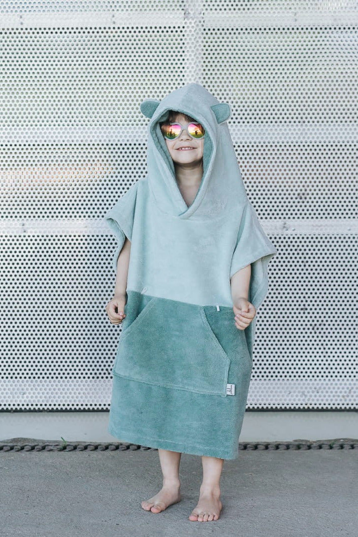 Surfbear Kids Bath Poncho - Green
