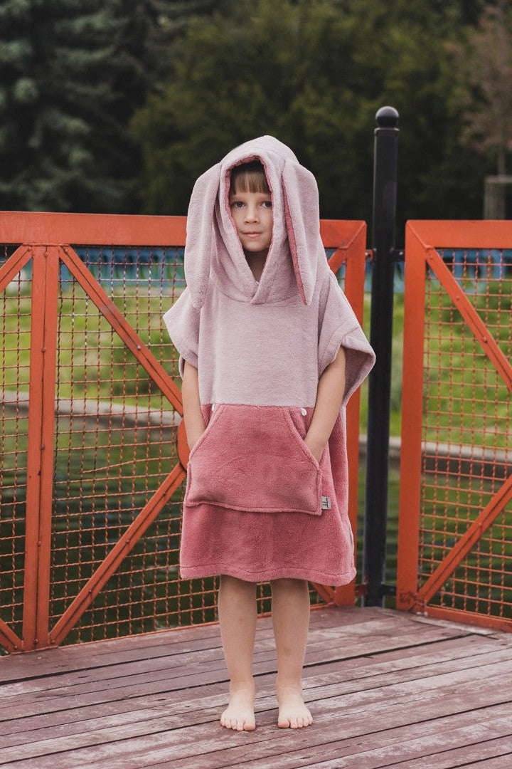 Surfbunny Kids Bath Poncho - Pink