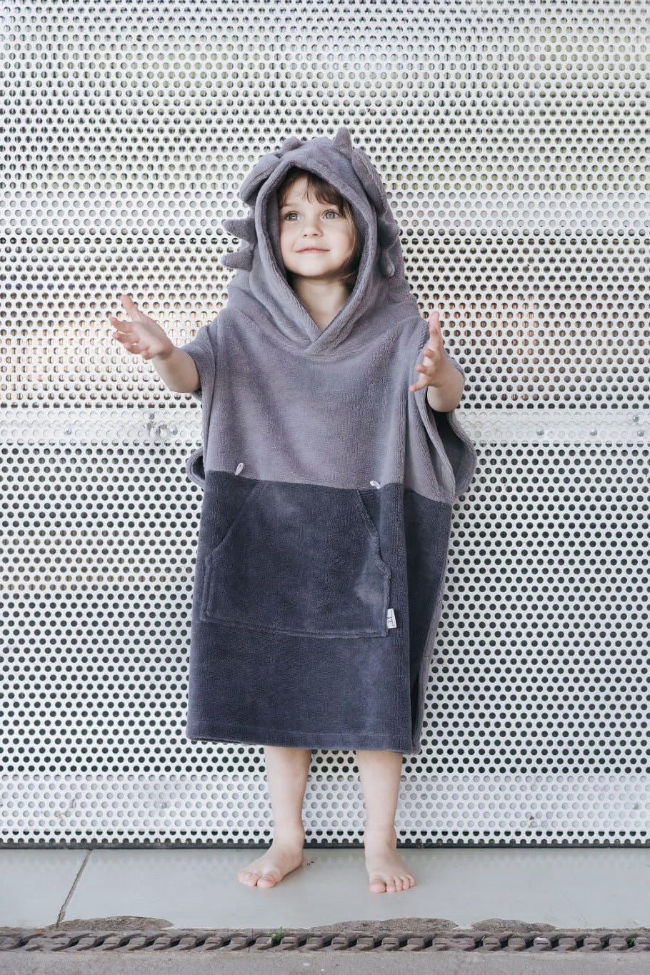 Surfdragon Kids Bath Poncho - Grey