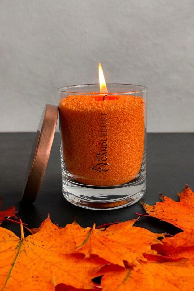 Unscented Powder Candle in Glass - Orange 160g
