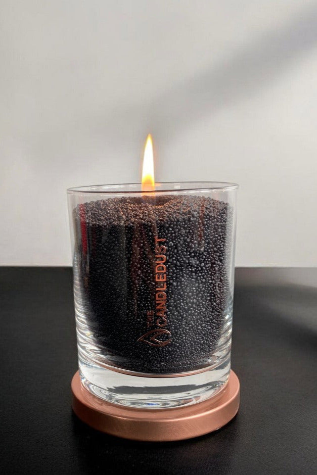 Unscented Powder Candle in Glass - Black 160g