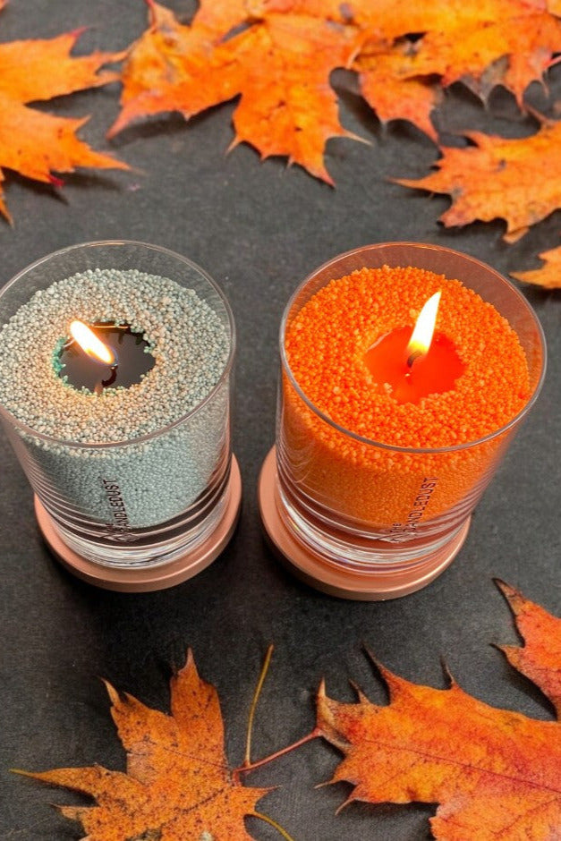 Unscented Powder Candle in Glass - Orange 160g