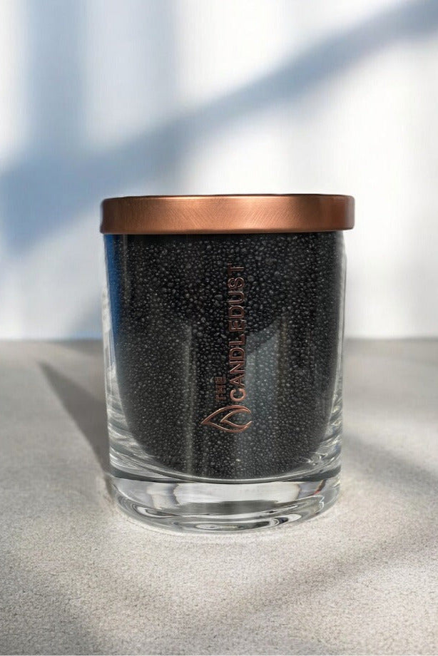 Unscented Powder Candle in Glass - Black 160g