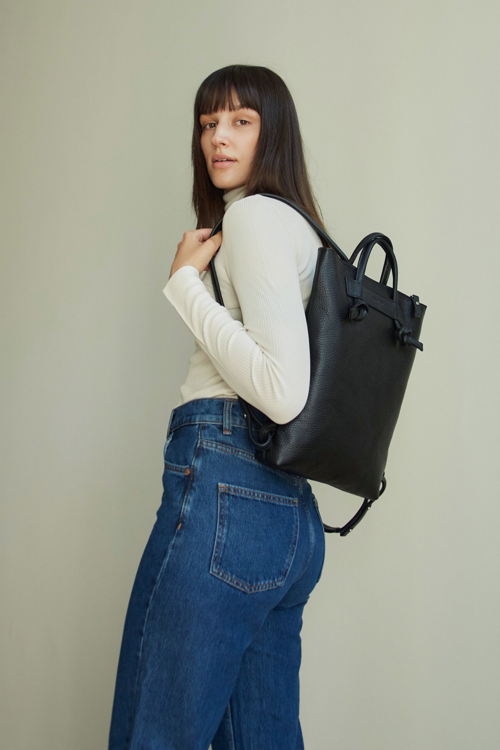 Minimal Leather Backpack ALICE ARM