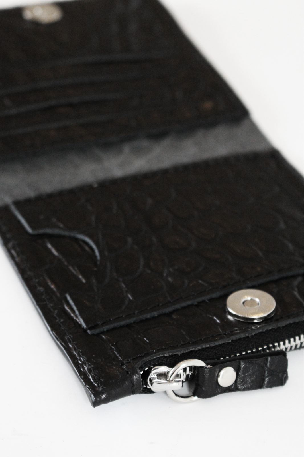 Classic Leather Wallet MINI TAAL - Black Croco