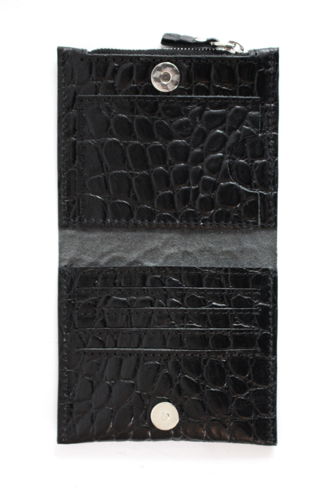 Classic Leather Wallet MINI TAAL - Black Croco