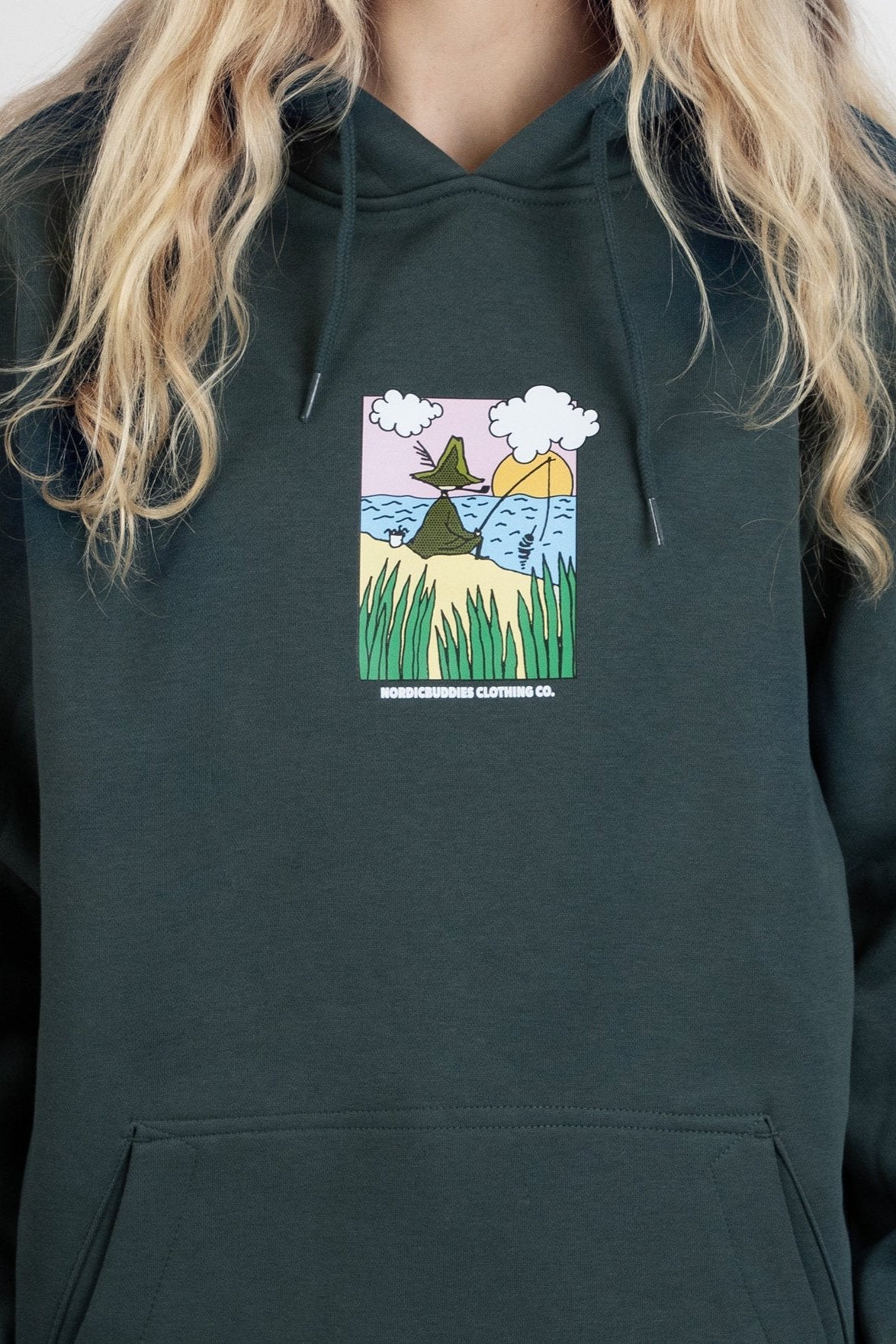 Unisex džemperis su gobtuvu | Snufkin Fishing