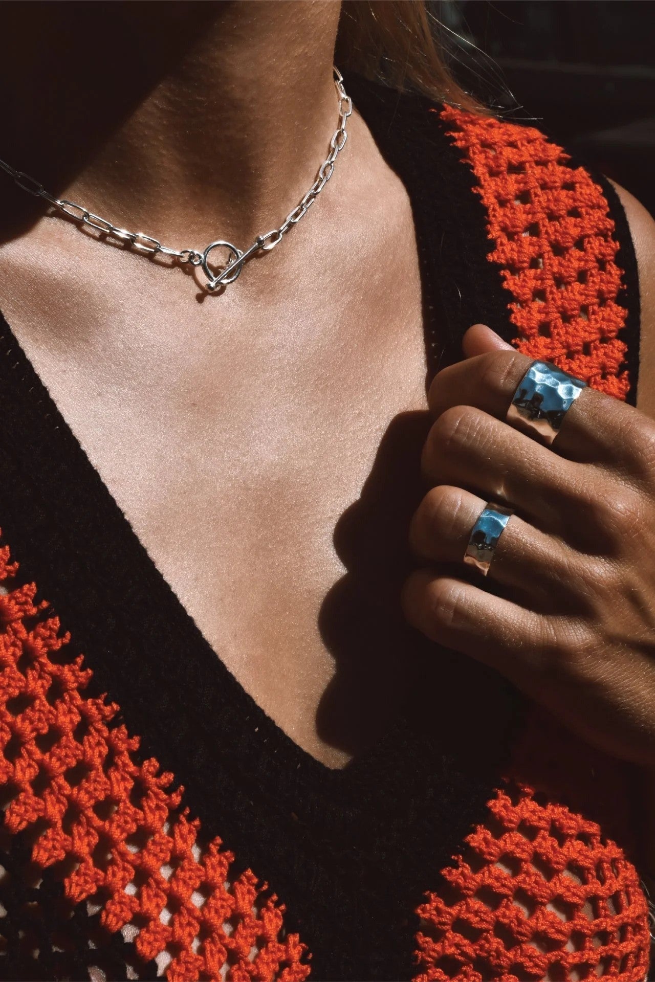 Paper Clip Choker - Silver