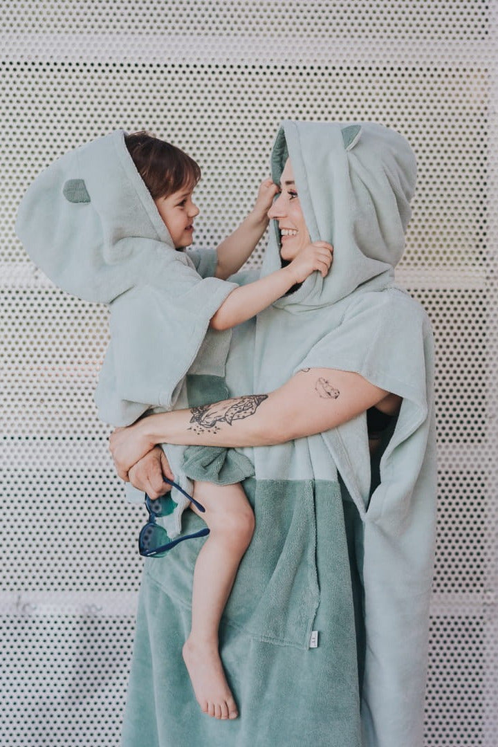 Surfbear Kids Bath Poncho - Green