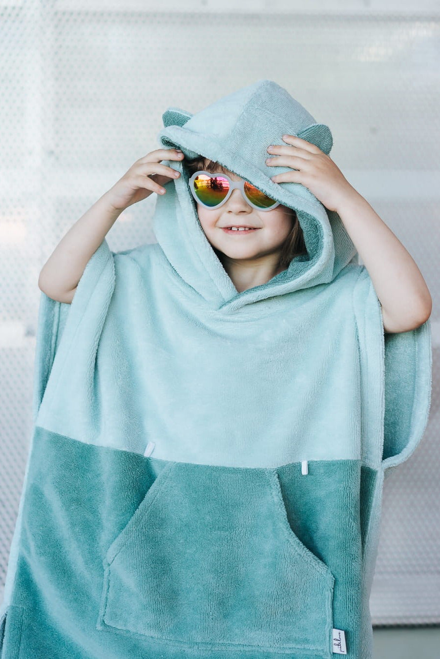 Surfbear Kids Bath Poncho - Green