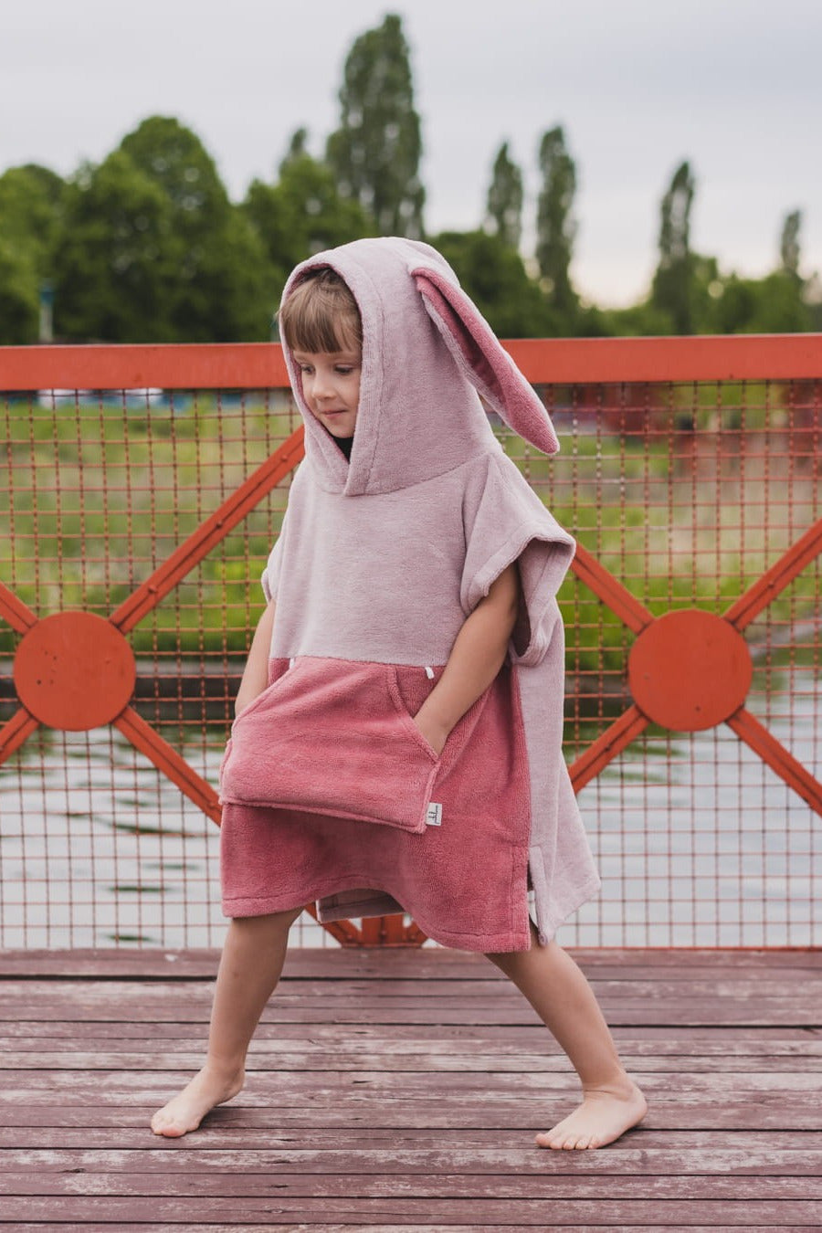 Surfbunny Kids Bath Poncho - Pink