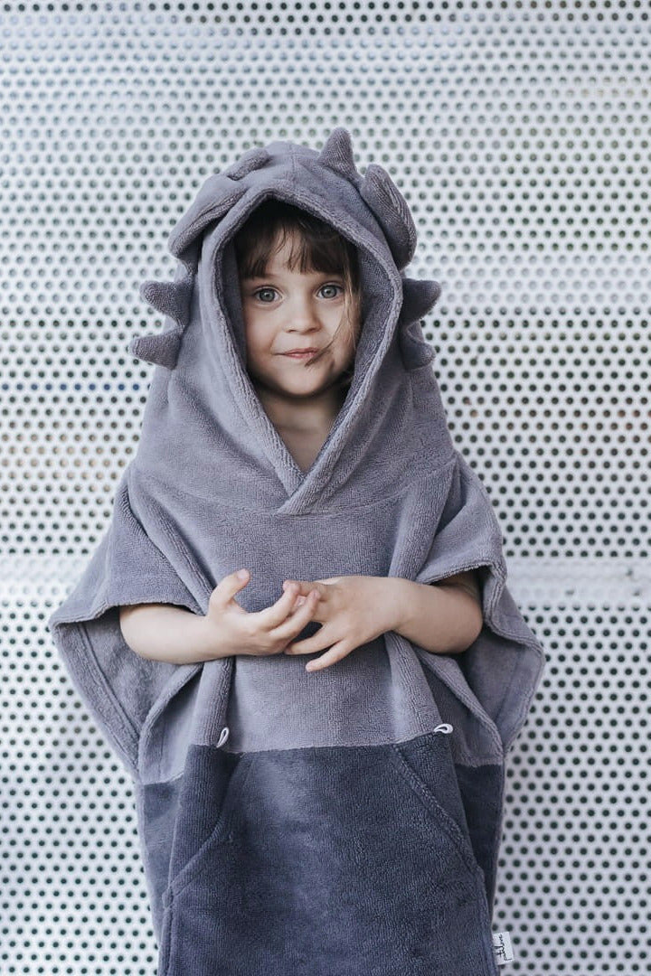 Surfdragon Kids Bath Poncho - Grey